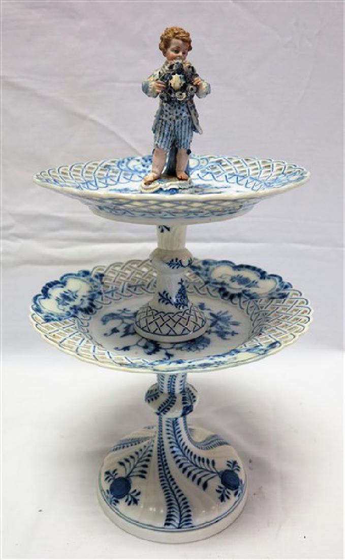 Meissen 2 tier compote: Meissen 2 tier compote