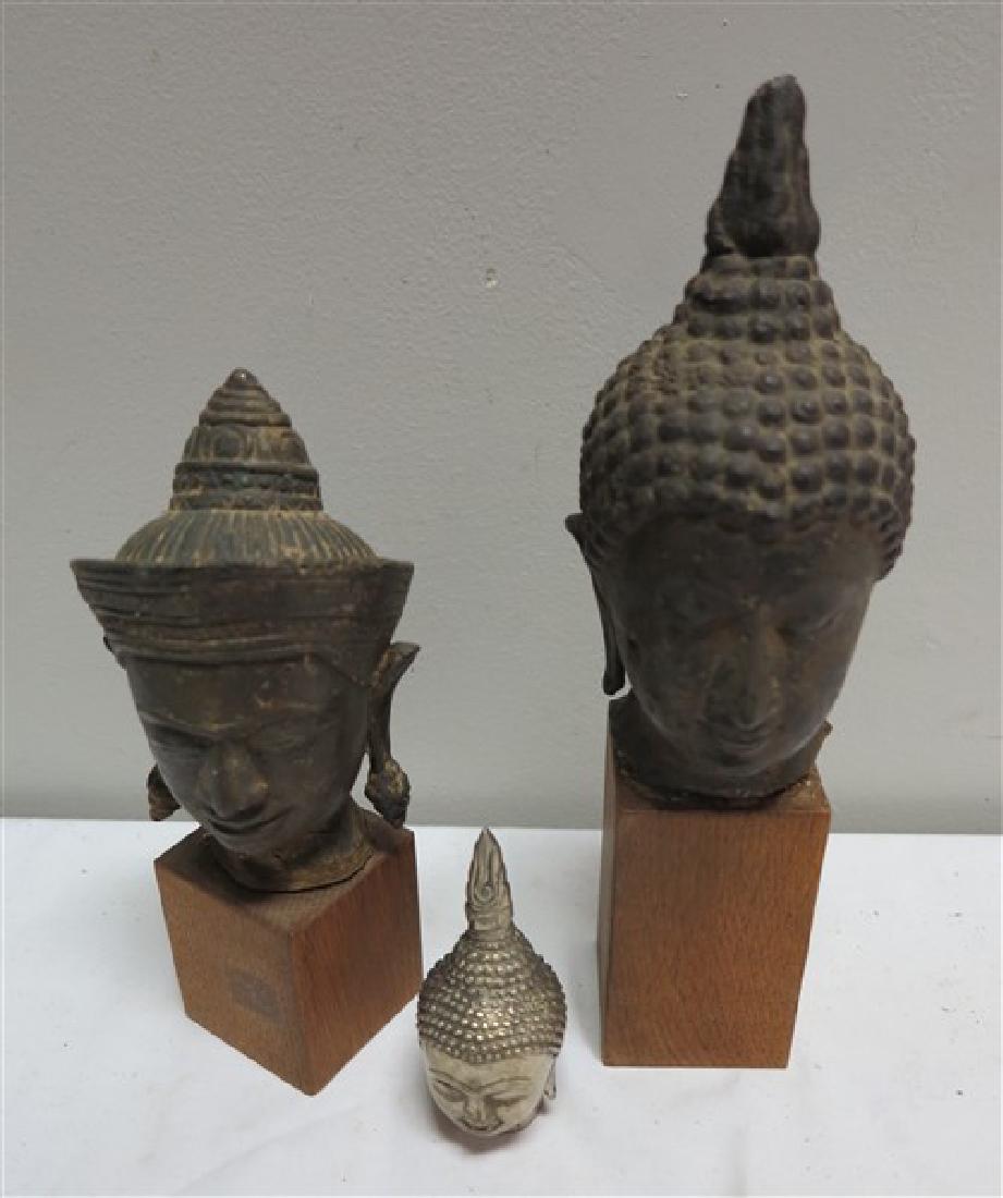 3 antique Oriental busts 4", 8 1/2" & 11": 3 antique Oriental busts 4", 8 1/2" & 11"