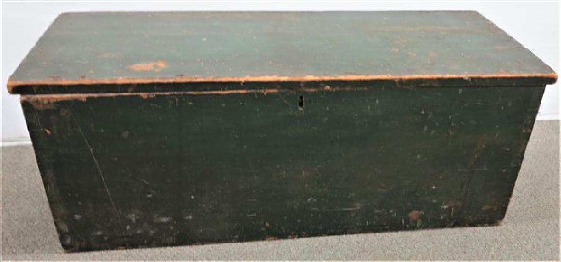 Green painted blanket box: Green painted blanket box
