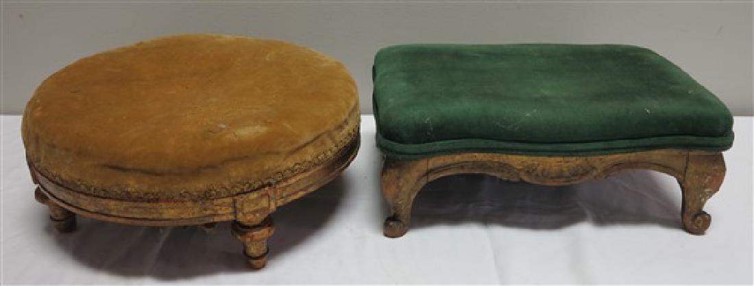 2 antique footstools: 2 antique footstools