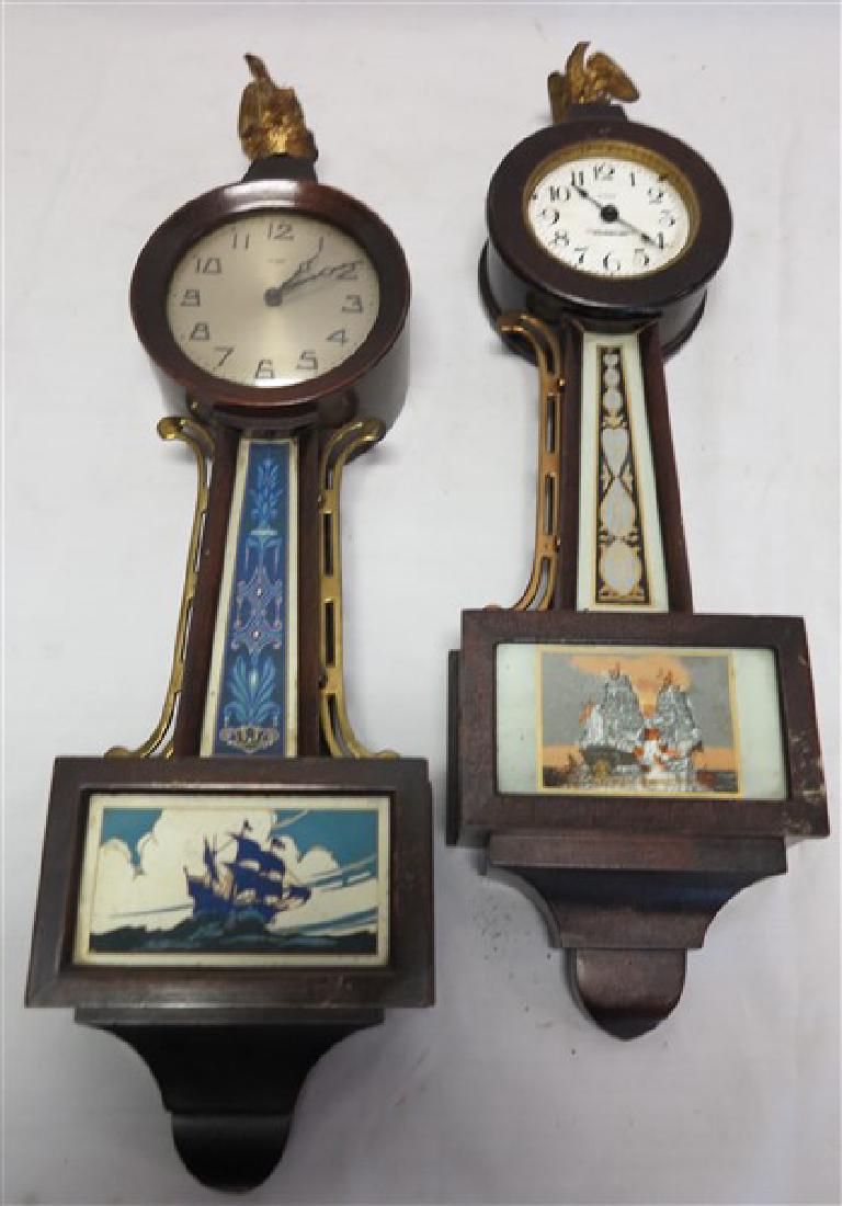 2 miniature spring wind New Haven banjos: 2 miniature spring wind New Haven banjos