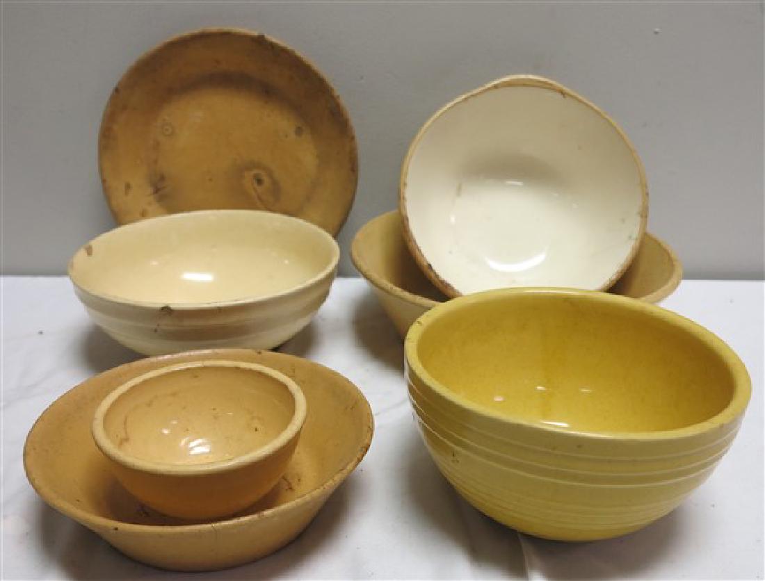 7 yelloware bowls: 7 yelloware bowls