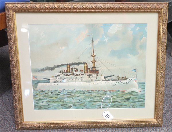USS Indiana chromolithograph: USS Indiana chromolithograph