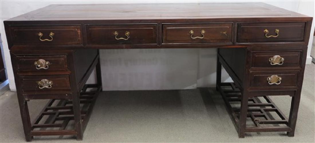 16 drawer rosewood 74" Chinese partners desk: 16 drawer rosewood 74" Chinese partners desk