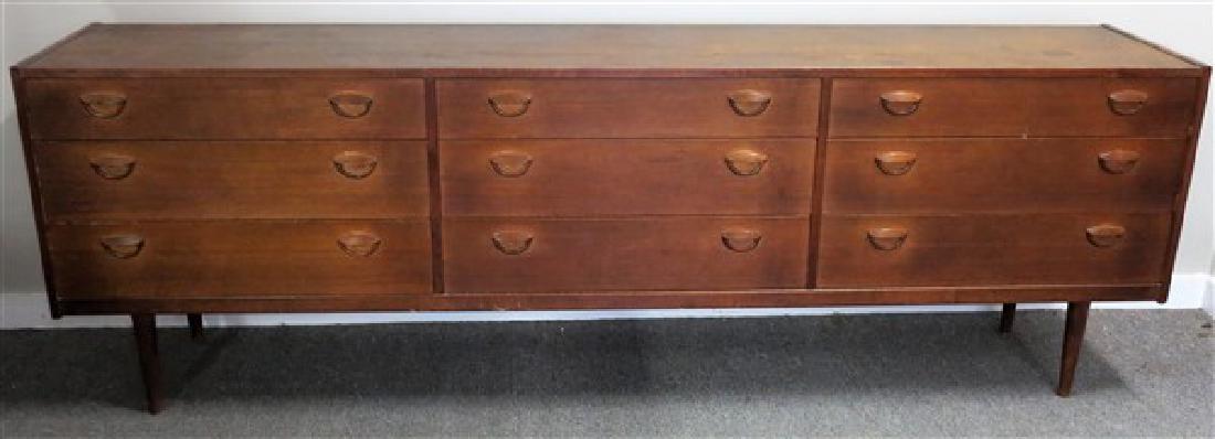 9 drawer mid-century credenza 90" long: 9 drawer mid-century credenza 90" long
