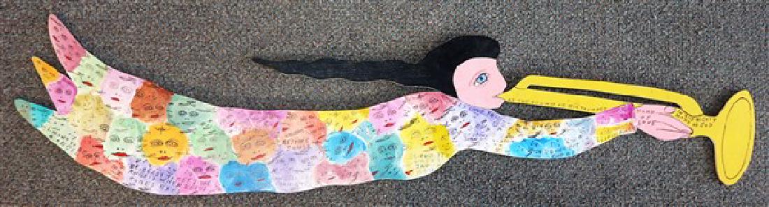 Howard Finster folk art "Gabriel" 50": Howard Finster folk art "Gabriel" 50"