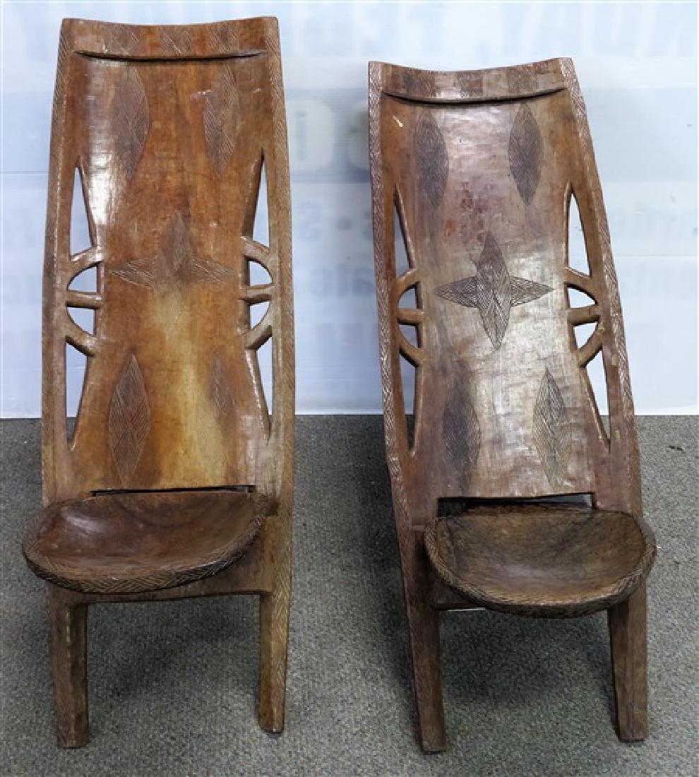 Two Carved African chairs