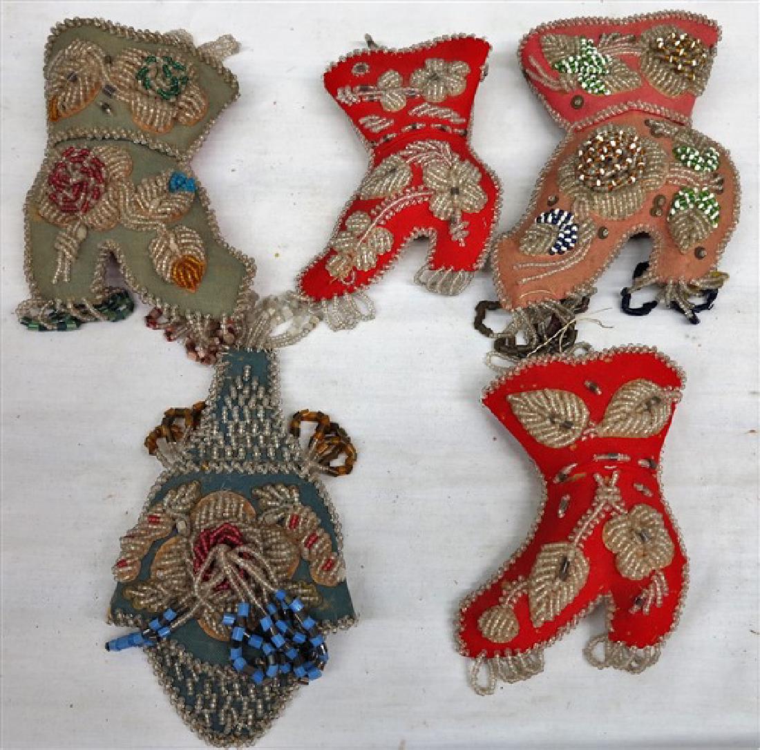 5 piece lot of 19th century Iroquois beadwork (1 of 1)