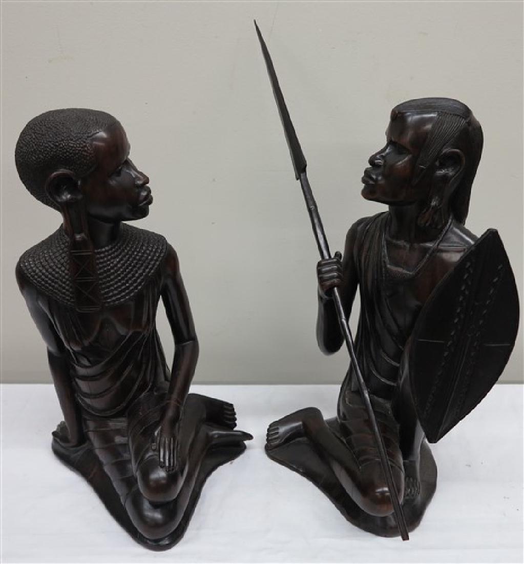 2 very nice quality 18" African carved figures (1 of 1)