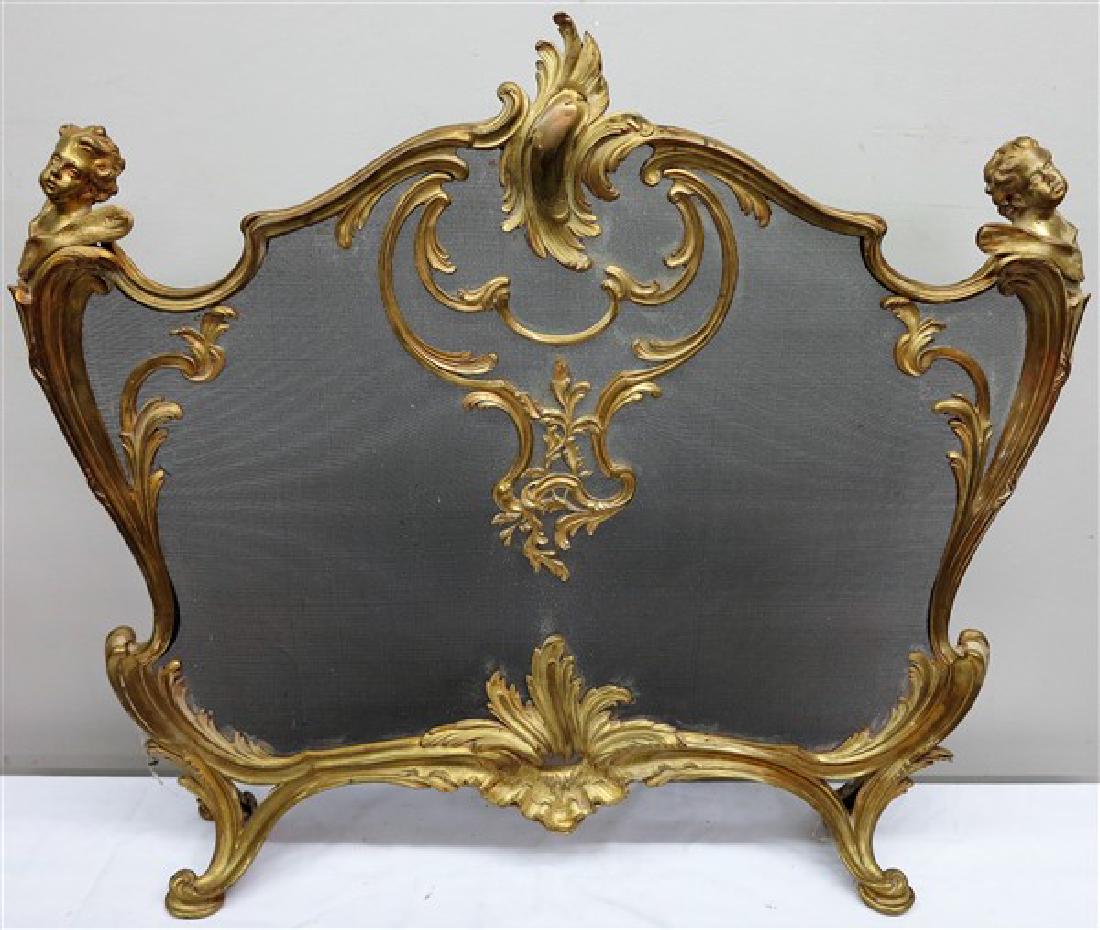 Gild bronze French fire screen 33" high (1 of 1)