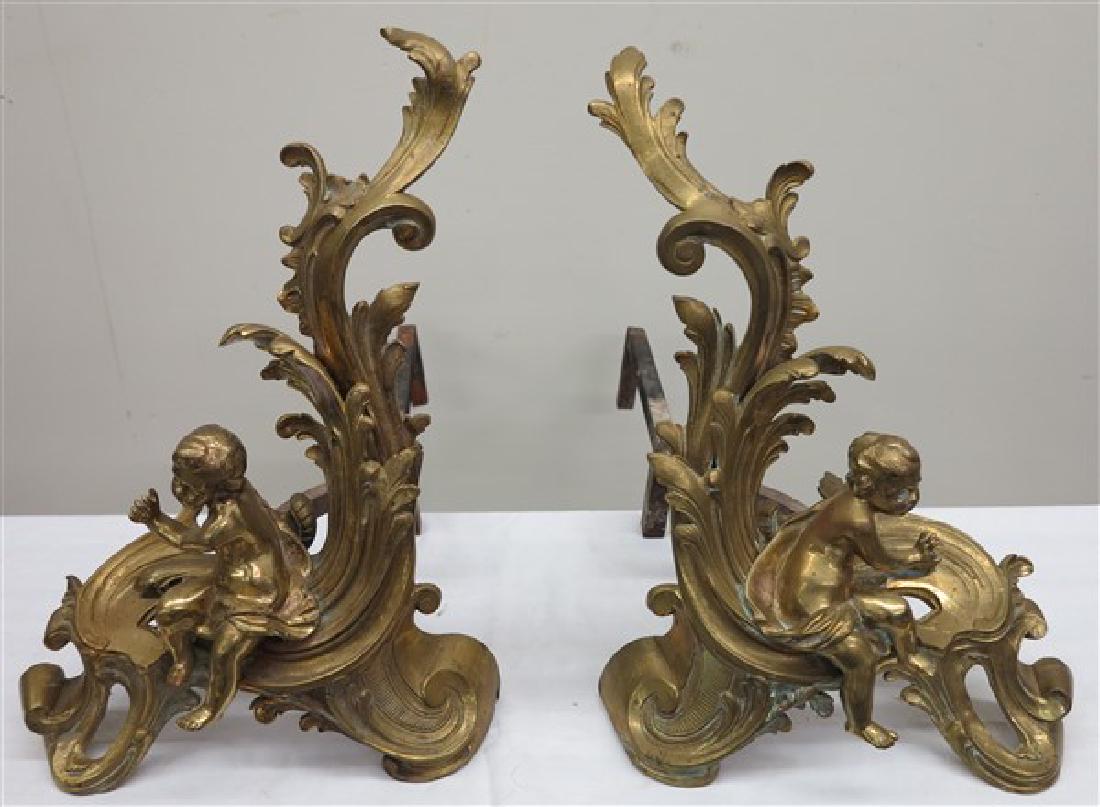 Gild bronze chenets: Gild bronze chenets