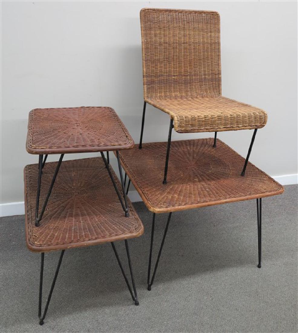 4 piece lot, nice quality wicker and iron (1 of 3)