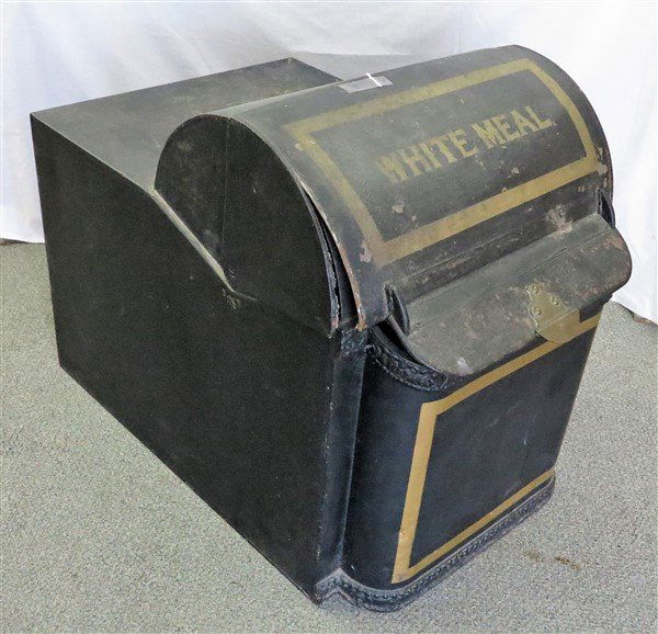 Tole "white meal" country store bin (1 of 1)