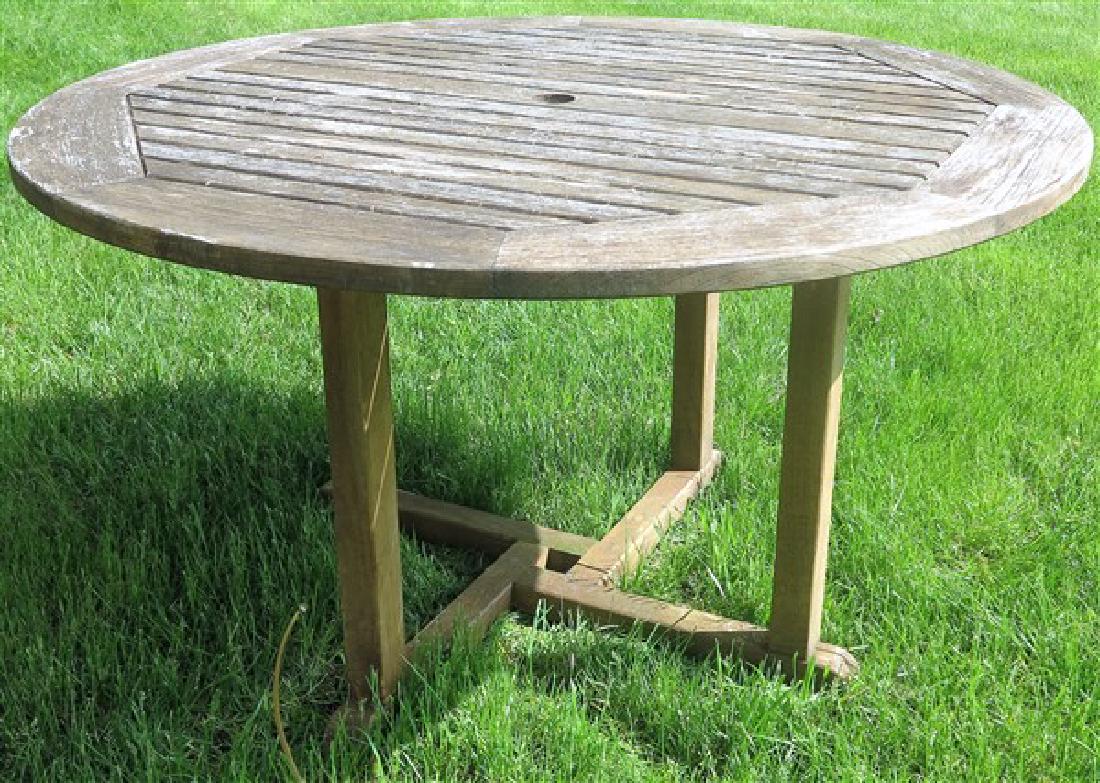 50" round Kingsley Bate teak table 28 1/2"h: 50" round Kingsley Bate teak table 28 1/2"h