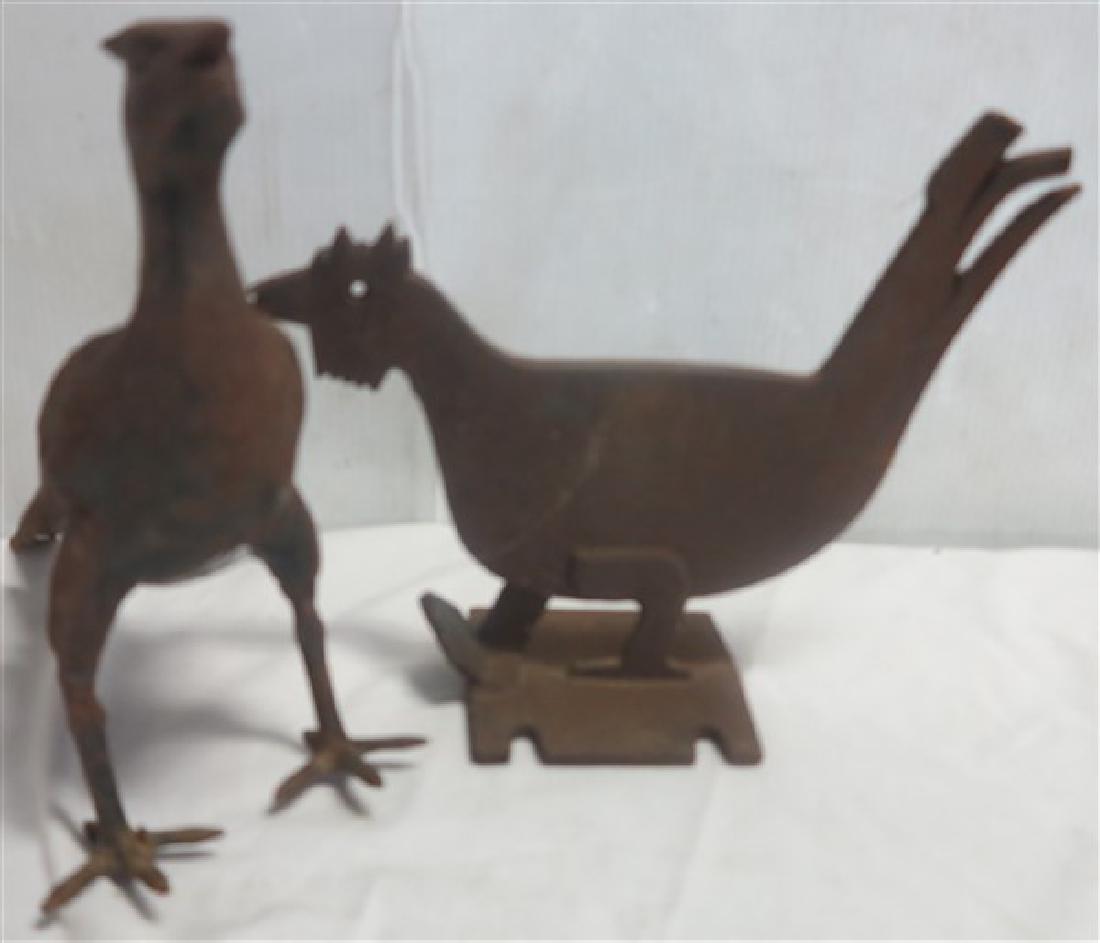 2 iron folk art animals: 2 iron folk art animals