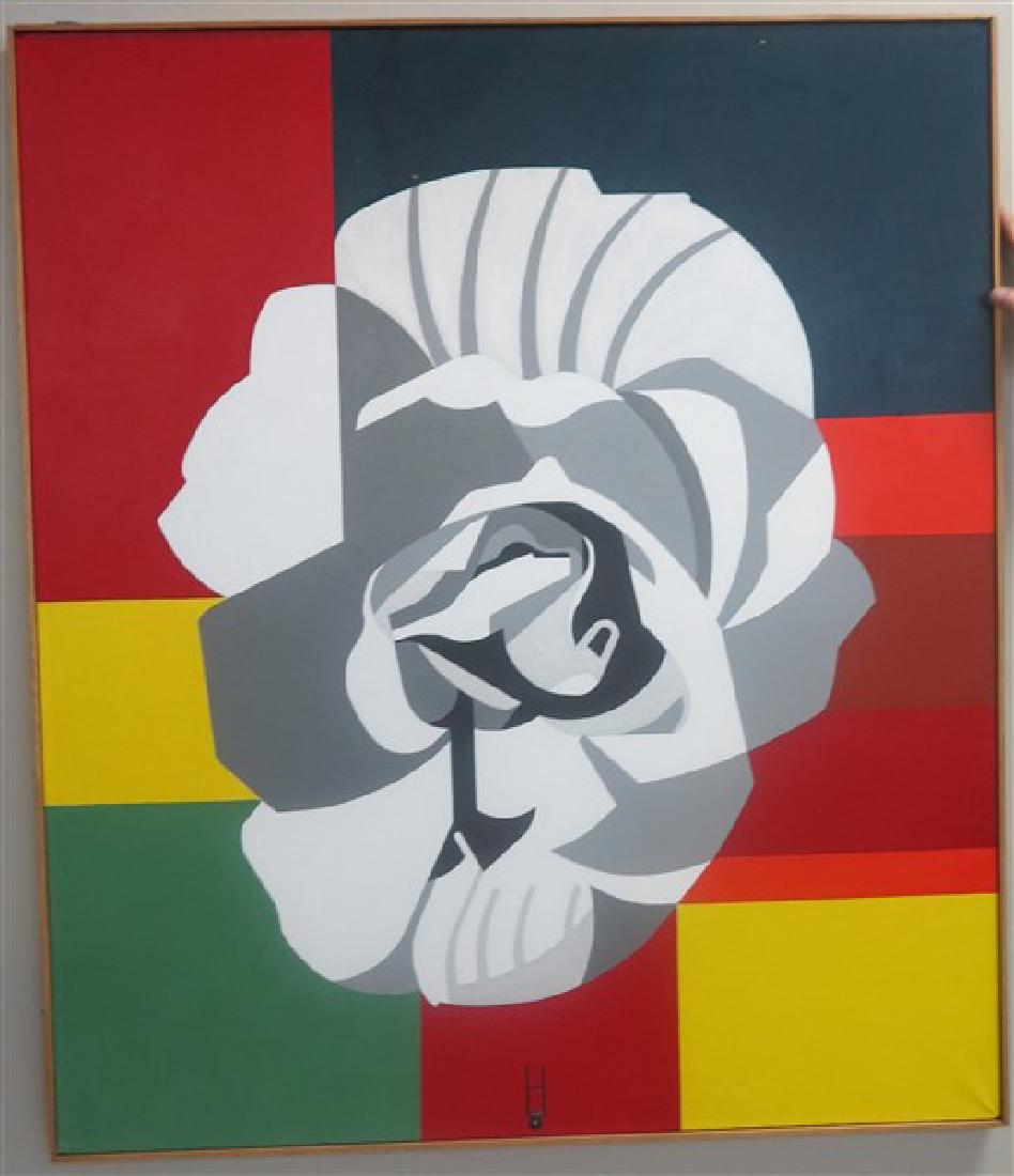 Acrylic on linen 36 X 42 "Flower tuberous begonia" Earl: Acrylic on linen 36 X 42 "Flower tuberous begonia" Earl Hubbard