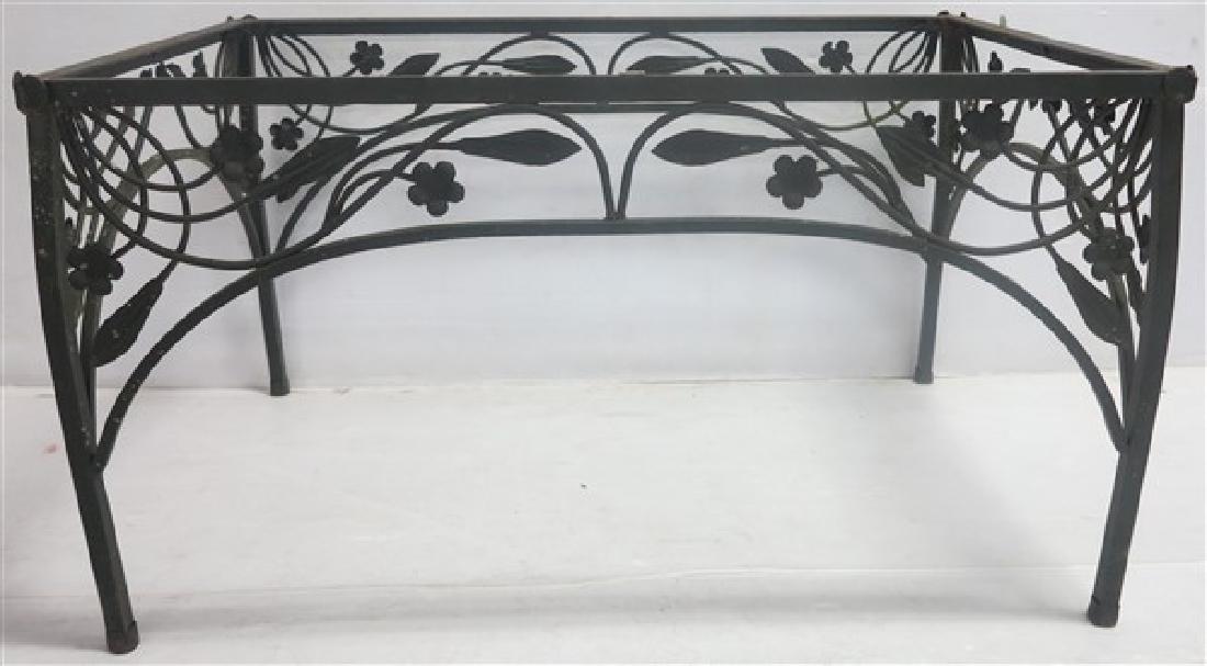 Glass top iron garden end table 22 X 32 X 18 1/2 (1 of 1)
