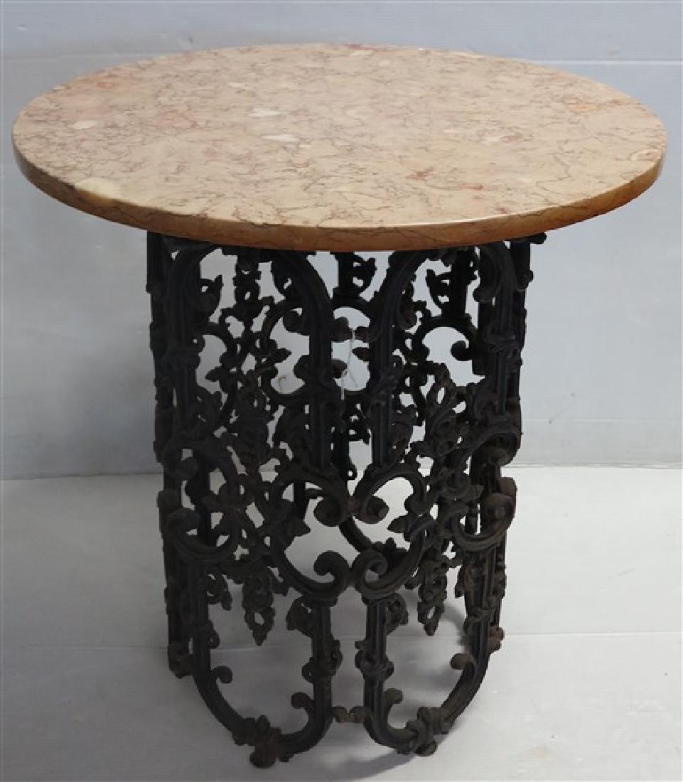 29" Iron and marble garden table (1 of 1)