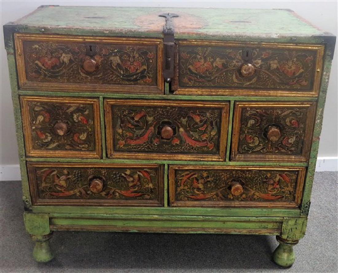 2 over 2 paint decorated chest (1 of 2)