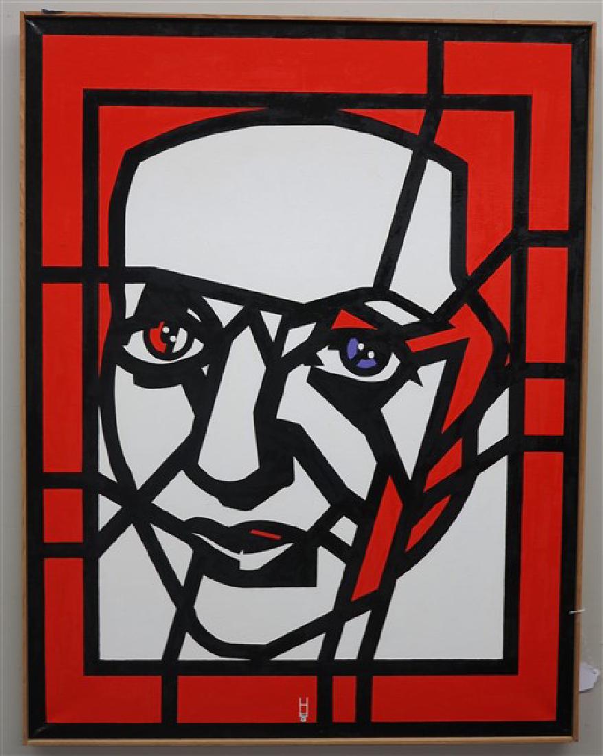 Earl Hubbar Fragmented acrylic linen 34 X 44 Bette II: Earl Hubbard Fragmented acrylic on linen 34 X 44 Bette II