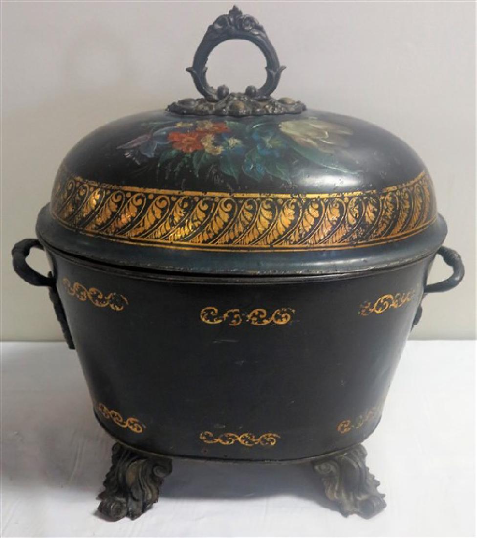 Paint decorated ash bucket (1 of 1)