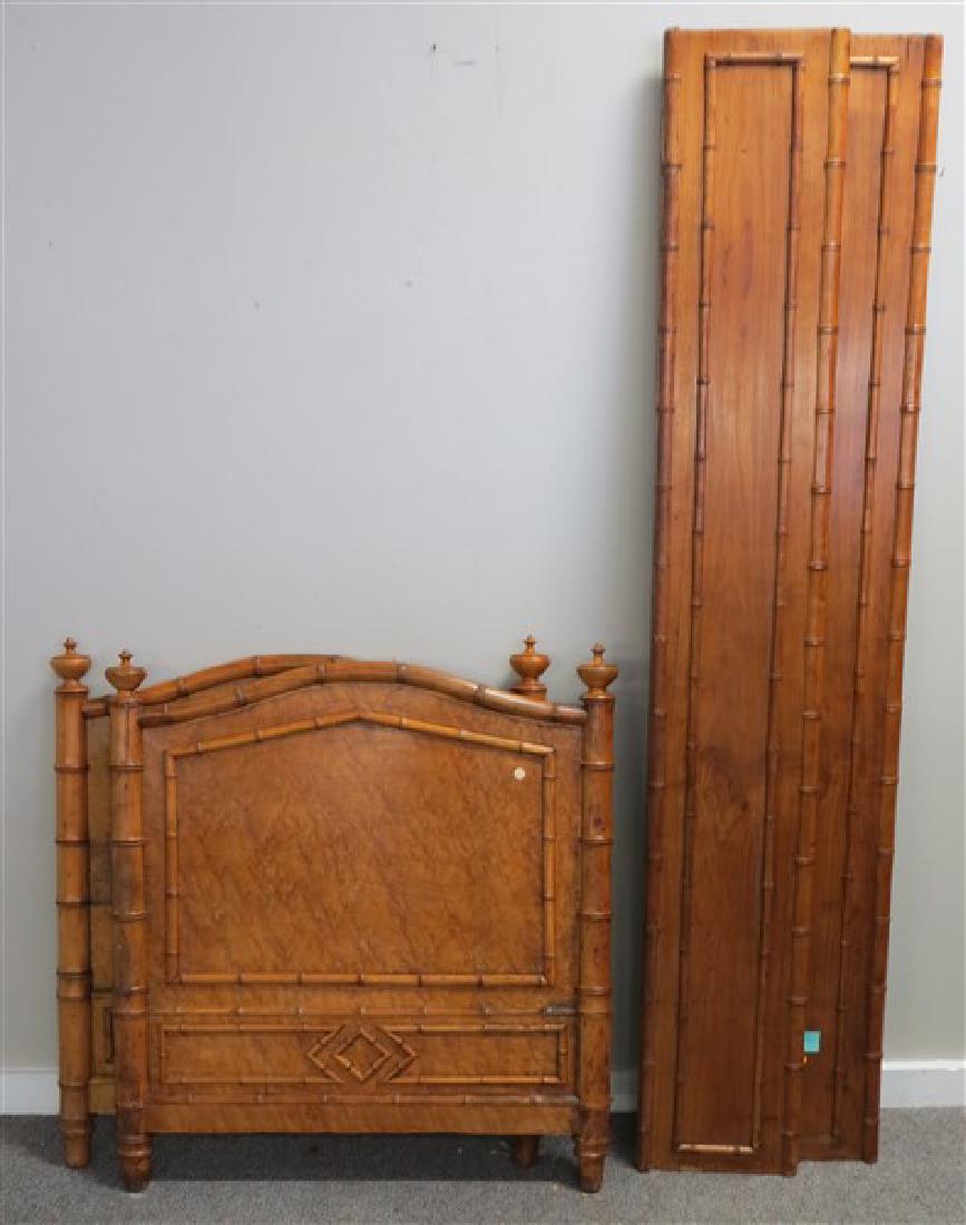 Faux bamboo bed with birdseye panels (1 of 2)