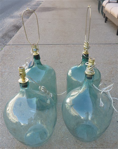 4 demijohn style bottles made into lamps (1 of 1)