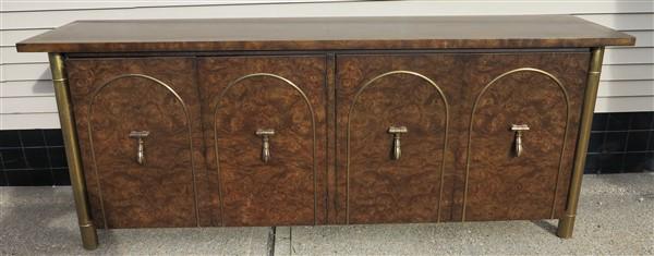 Walnut & Amboyna Buffet, Wm Dozema for Mastercraft: Walnut & Amboyna Buffet, Wm Dozema for Mastercraft