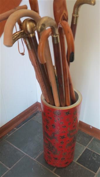 Umbrella Stand and Canes: Umbrella Stand and Canes