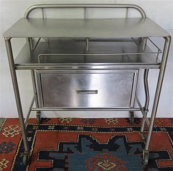 Stainless steel 1 drawer chest & rolling cart (1 of 2)