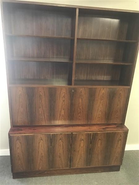 2 part mid-century rosewood cabinet 54" X 77" (1 of 3)