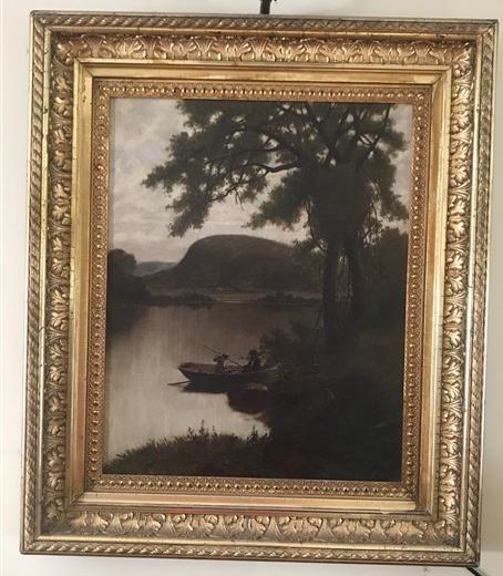 o/c riverscape in gild frame (1 of 2)