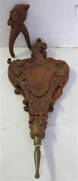 Black forest carved bellows & nut cracker (1 of 3)