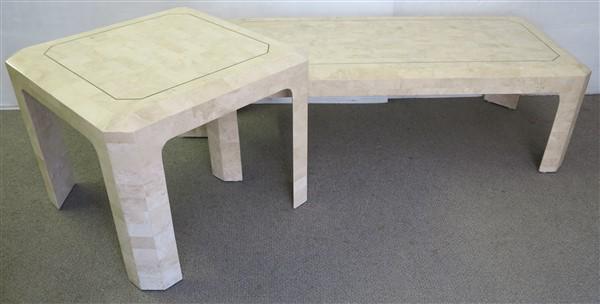 2 Travertine table: 2 Travertine table