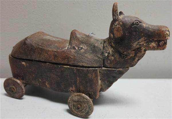 Early folk art pull toy: Early folk art pull toy