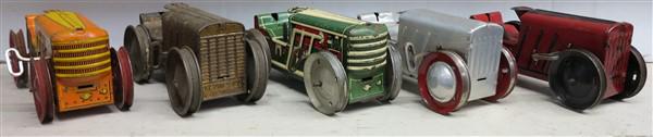 5 wind up tin toy cars: 5 wind up tin toy cars