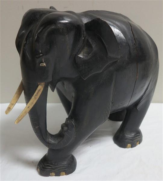 12" Ebony and Bone Elephant: 12" Ebony and Bone Elephant