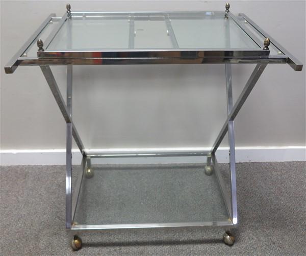 Chrome and Glass Serving Cart: Chrome and Glass Serving Cart