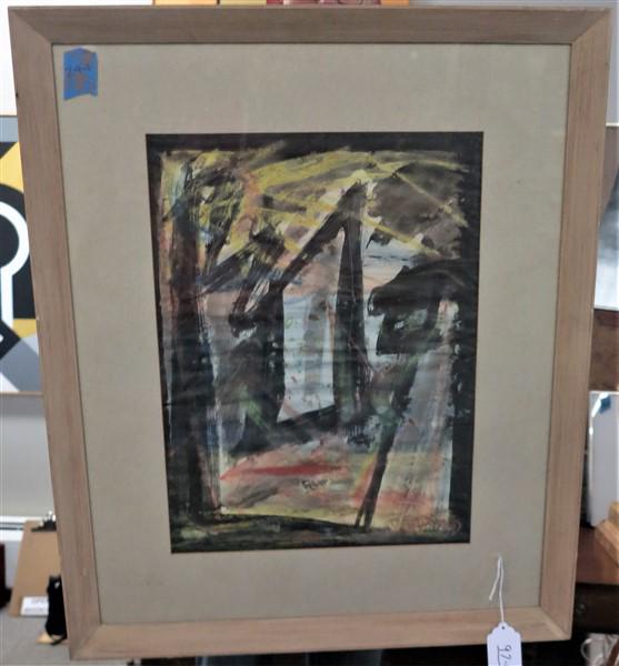 Framed Abstract Watercolor, Earl Hubbard: Framed Abstract Watercolor, Earl Hubbard