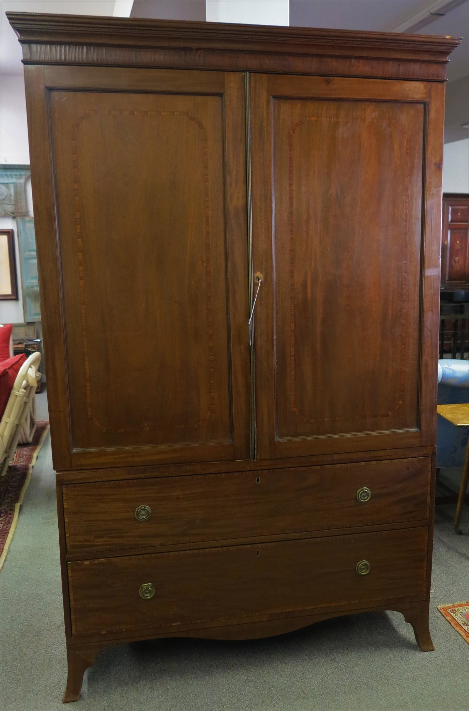 2 Part 19th Cent Linen Press: 2 Part 19th Cent Linen Press