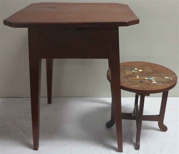 Early Table and Tabouret: Early Table and Tabouret