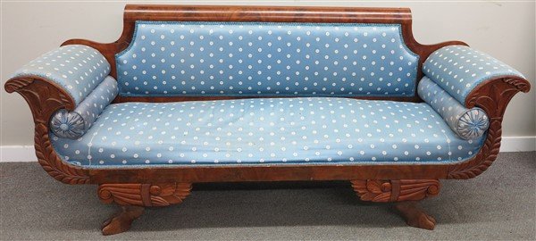 19th Cent Empire Settee: 19th Cent Empire Settee