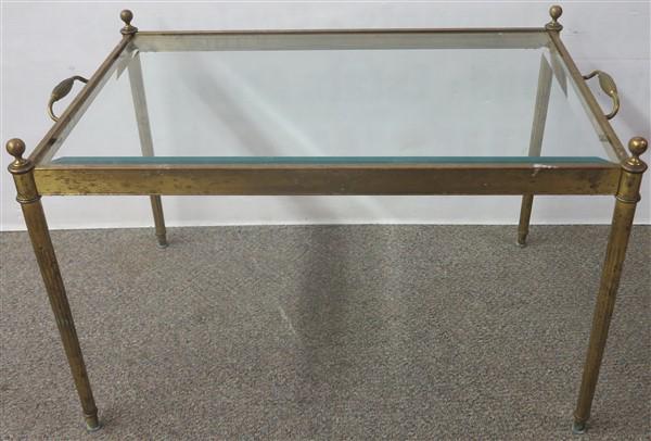 Stylish Brass and Glass Table: Stylish Brass and Glass Table