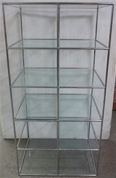 Chrome and glass display shelf: Chrome and glass display shelf