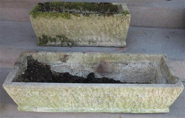 2 concrete oblong planters 34l X 9h & 24l X 9h (1 of 3)