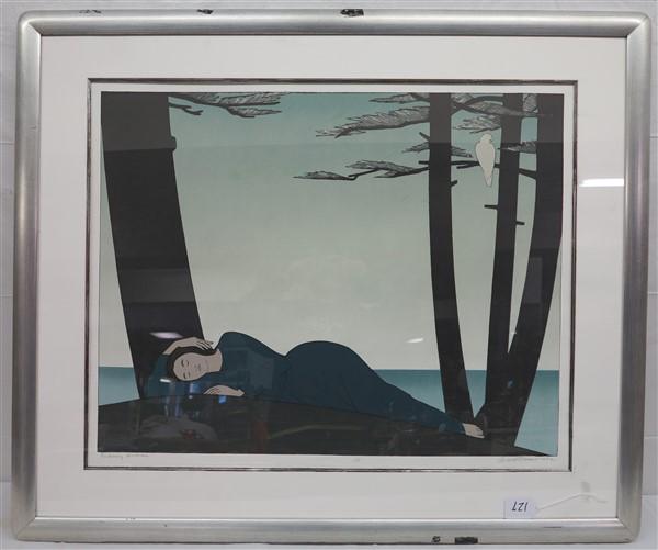 "Reclining woman" 43 X 52 Will Barnet 1982: "Reclining woman" 43 X 52 Will Barnet 1982