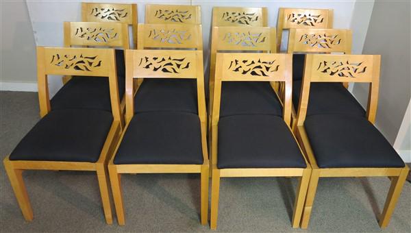 12 modern beechwood dining chairs (1 of 8)