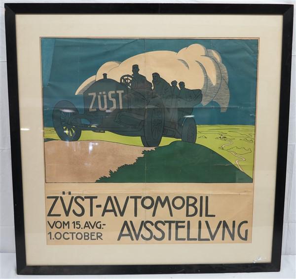 Automobile poster-Old Print Shop Approximately 41 X 40 (1 of 4)