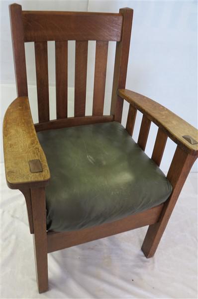Mission oak armchair (1 of 3)