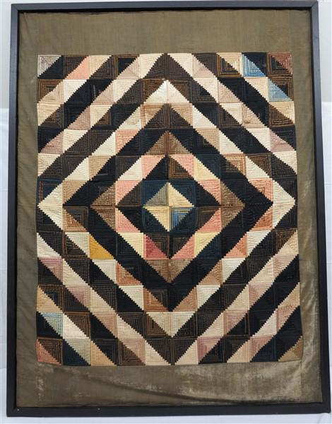 Log cabin quilt-framed 47 X 62 (1 of 3)